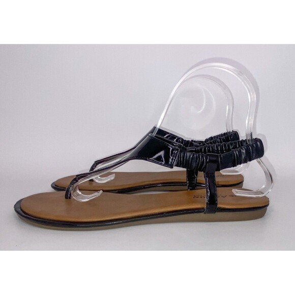 KENNETH COLE REACTION Patent Leather Thong Sandals 8.5M Float-Y Slingback - Picture 3 of 9
